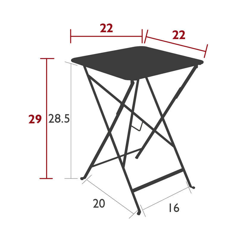 Outdoor Dining Table, 29" H x 22.5" L x 22.5" W, Honey Textured