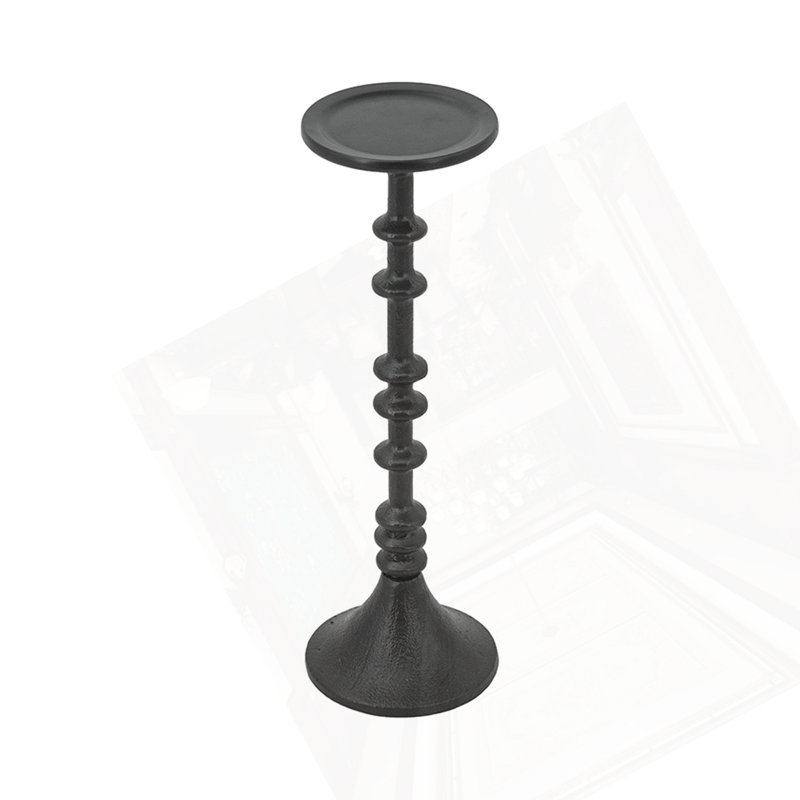 Set Of 2 Decorative Black Iron Candle Holder With Spindle Design, 2, 13.3" H x 4" W x 4" D