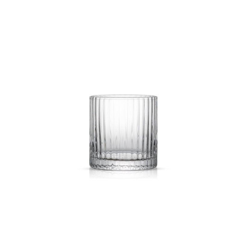 Elle 10oz Clear Fluted Double Old Fashioned Whiskey Glass Set