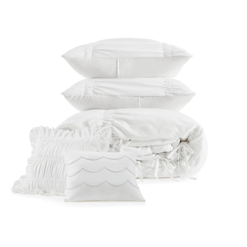 5 Pieces  Comforter Set, White