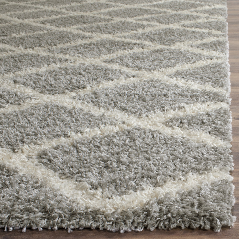 Tapis gris à motif géométrique Ines, Rectangle 4 pi x 6 pi