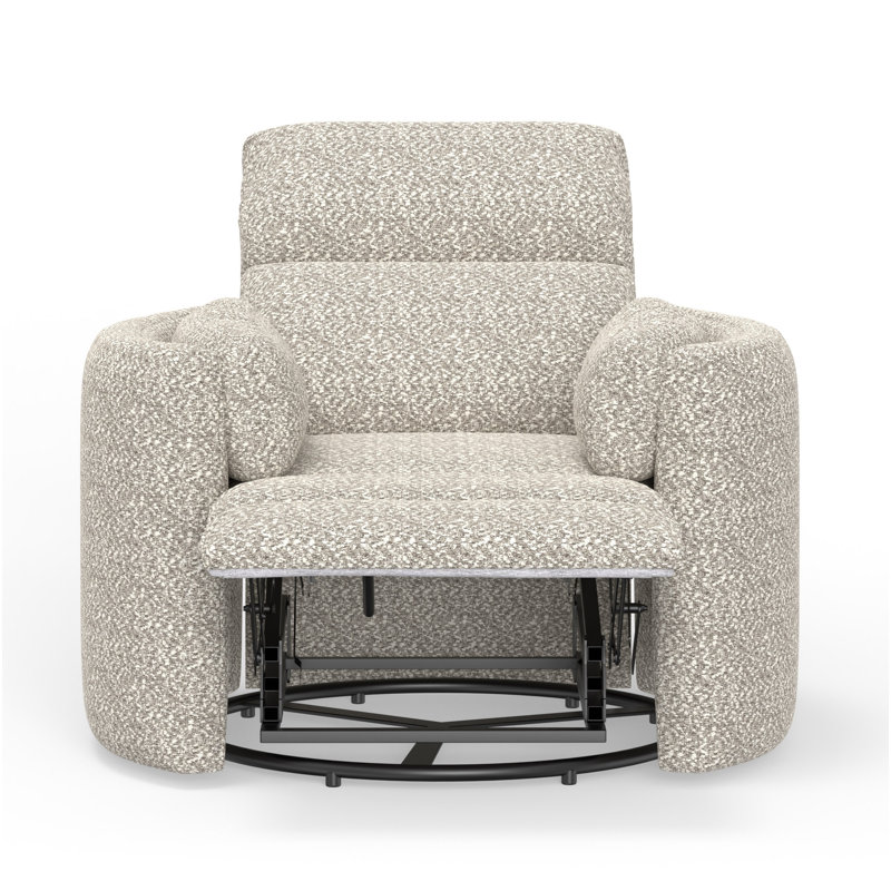 Bre Power Swivel Glider Rocker Recliner, Tatum River Rock Beige Boucle