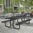Kristy Commercial Grade Expanded Mesh Metal Outdoor Picnic Table with Anchors-35769256-18937253