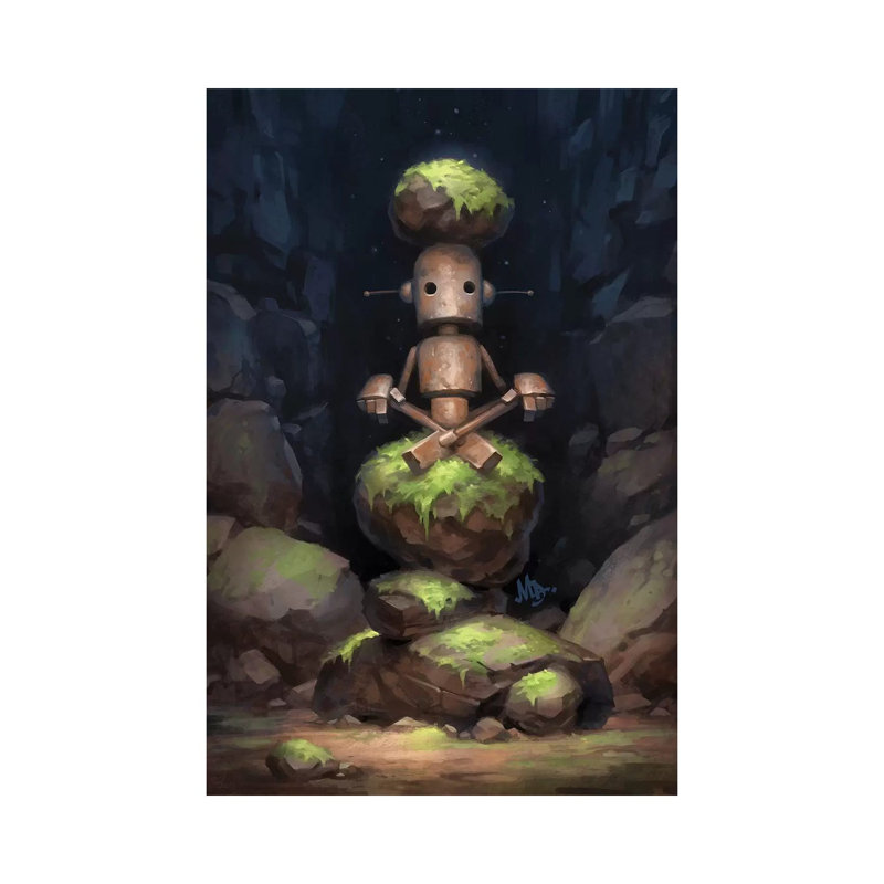 Totem par Matt Dixon - impression d'art graphique, Toile tendue, H 12 po x l 8 po x P 0,75 po