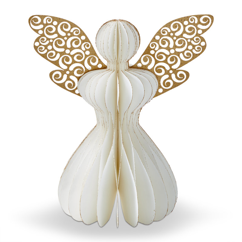 Petit ange en papier Glimmer, H 7,12 po x l 4,5 po x P 7,87 po