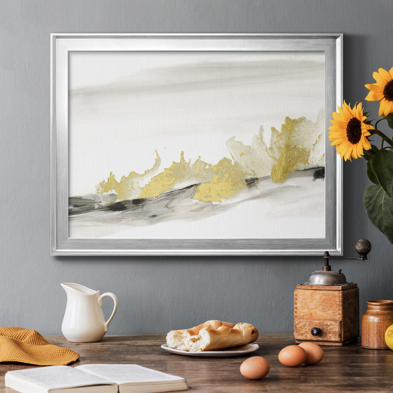 Toile encadrée de qualité supérieure dorée à l'horizon II - prête à être accrochée, H 18,5 po x l 24,5 po x P 1 po, Argent