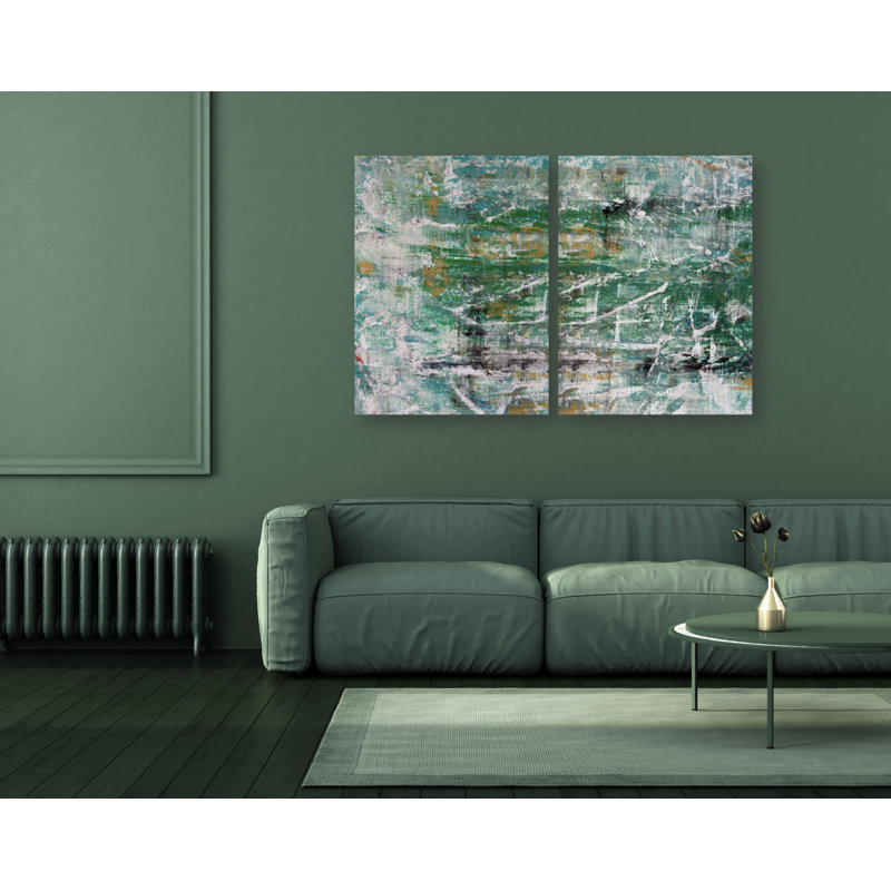 Green Goddess Set by John Beard - Artist Enhanced Canvas Print, Black Floater Framed, 36" H x 48" W x 3" D