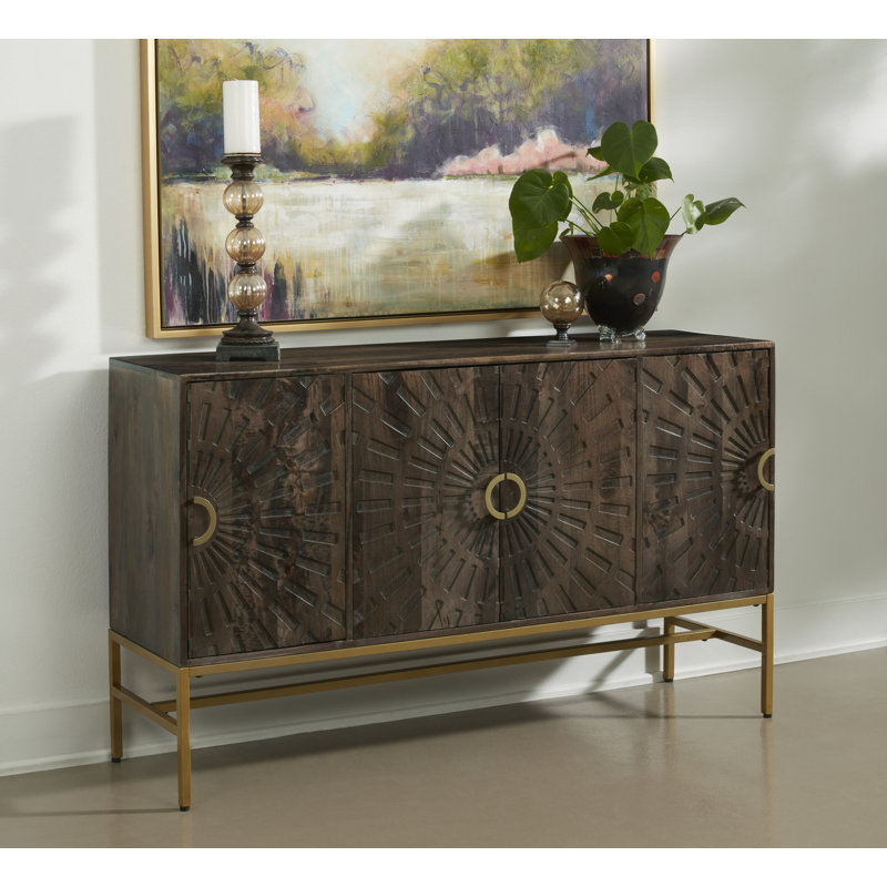 Clydette 58 " W Mango Solid Wood and Iron Sideboard