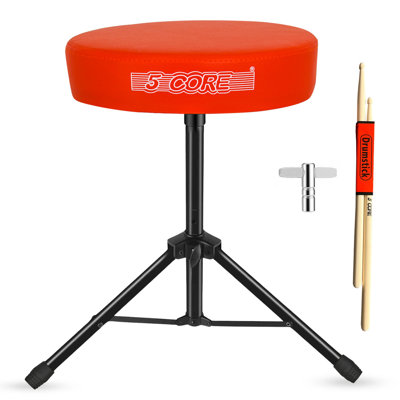5 Core Drum Throne Adjustable Guitar Stool 3" Padded Drummer Seat for Adults & Kids Linell by Wrought Studio