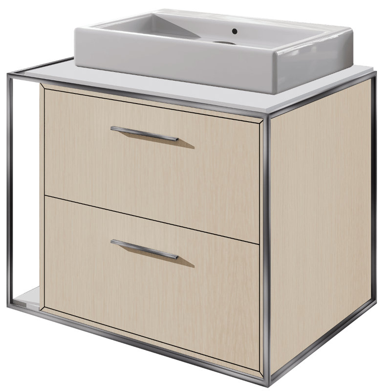 Aquagrande 18.5'' L Bathroom Sink, 0 Hole