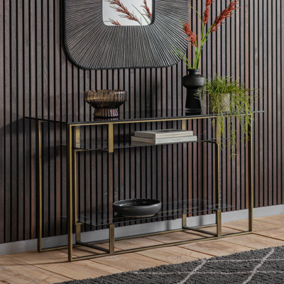 Stamper 140cm Glass Top Console Table