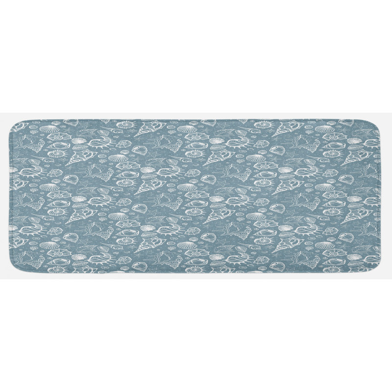 Coastal Solid Color Synthetic Kitchen Mat