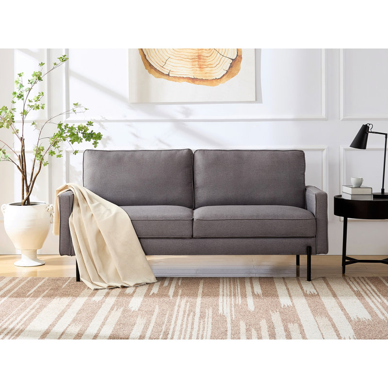 Aurane 71" Premium Linen Square Arm Sofa, Light Gray Linen