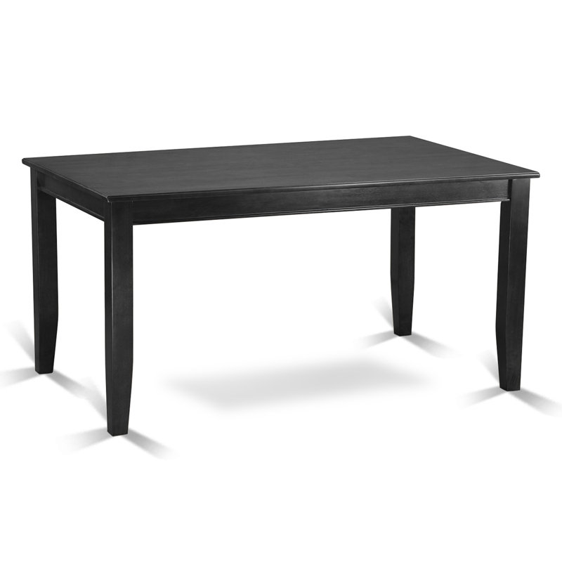 5 Piece Dining Room Furniture Set Includes a Rectangle Kitchen Table and 4 Linen Fabric Upholstered Dining Chairs, Black