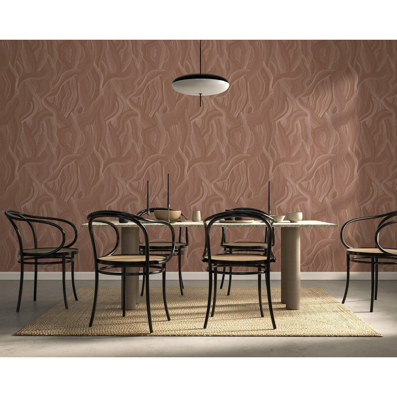 Meraki - Papier peint par Sabrina Yvonne, Dusty Rose, Toile de ramie synthétique, Non-pasted