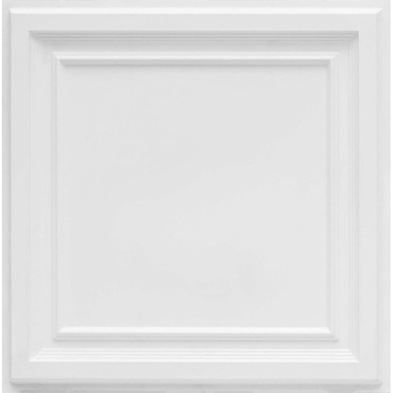 Tuile de plafond en PVC Galleria, Blanc mat, L 24 po x l 24 po