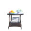 Table basse ronde de patio avec verre - PE et acier, 21 x 21 x 21 po, brun et eau, nécessaire d'assemblage extérieur brun trempé 21 x 21 x 21 pouces, à l'eau, inclus