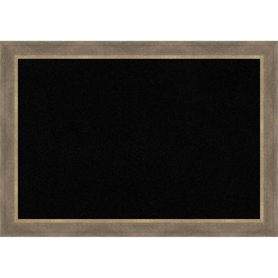Driftwood Tan Wood Framed Corkboard, Black Cork Bulletin Board, Organization Board, Pin Board