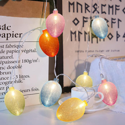 Easter Egg String Lights, Easter Day Fairy Lights Outdoor With 10 Multicolor Eggs Lights, Connectable Waterproof Easter Novely String Lights For Indoor Bedroom Patio Spring Theme Party Decor