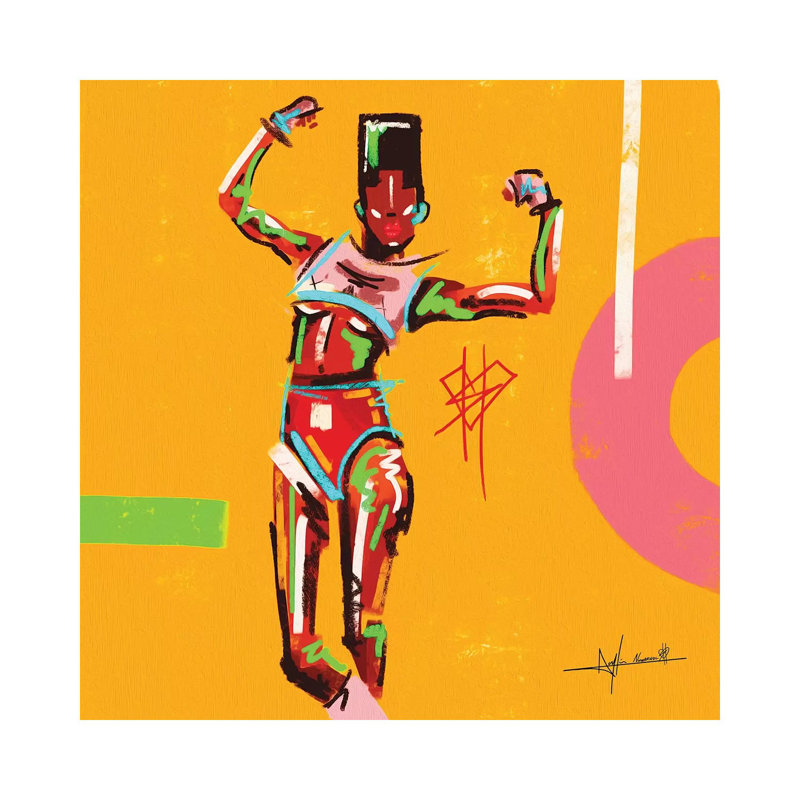 Grace-Stong Woman 1 Piece Painting on Canvas, 66.04cm H x 66.04cm W x 1.91cm D, Wrapped Canvas
