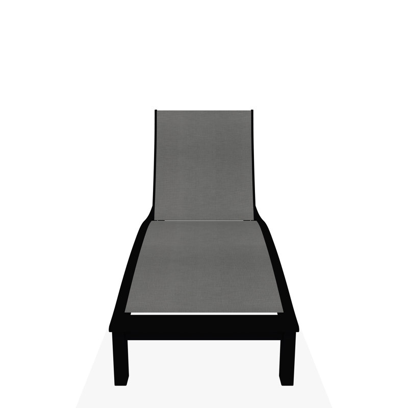 Bazza Outdoor Chaise Lounge, Alloy Sunbrella®, Black