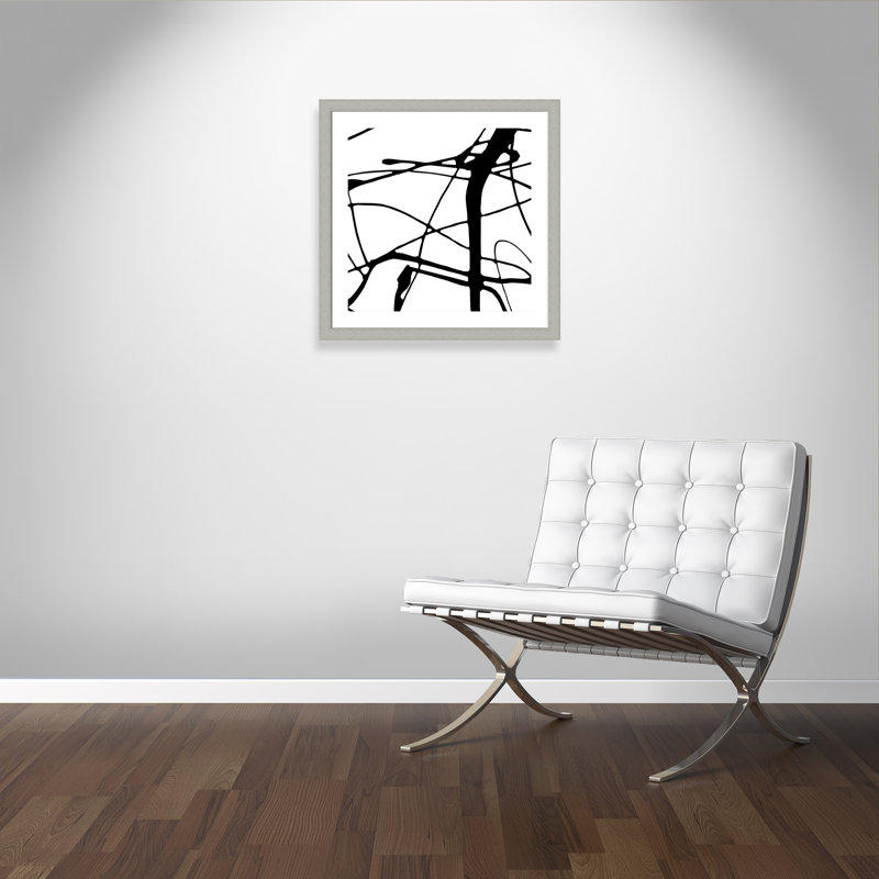 Intersection II - peinture encadrée, H 29 po x l 29 po x P 1,25 po, Encadrement argent brossé