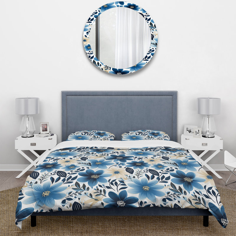 Ensemble de housse de couette Blue Coastal Harmony, Housse de couette pour très grand lit et 2 très