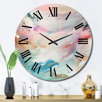 Horloge murale abstraite Spring Miracles In Tender Retro Pastel III