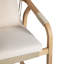 Tabouret d'extérieur Delfina en eucalyptus naturel avec coussin crème
