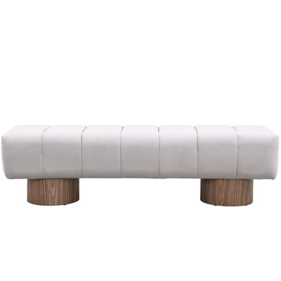 Gray Fabric Upholstered Patio Bench, 300 Lbs Weight Capacity, No Assembly No Gray, Uncompromising Support
