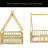 Tent-Shaped Floor Bed,Teepee Bed With Guardrails,Slats-495867171-495867173