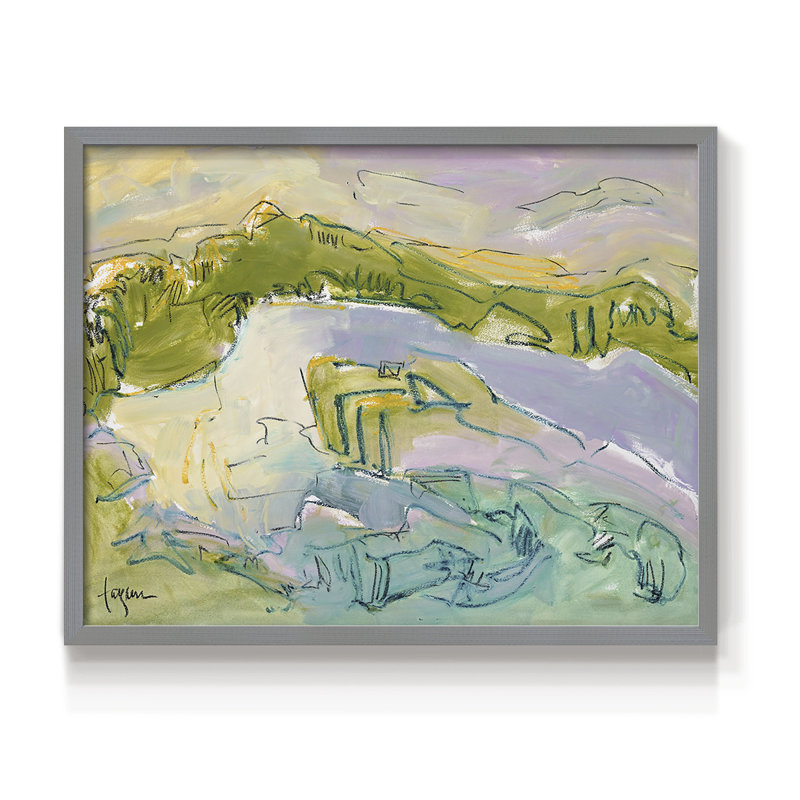 Treasured Island -Framed Print - Restickable, H 16 po x l 20 po, Gris