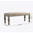Breda Antique Gray Finish Upholstered Nailhead Bench