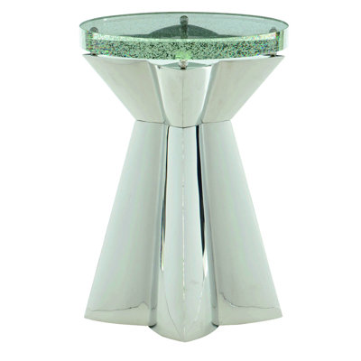 Anika Glass Top End Table