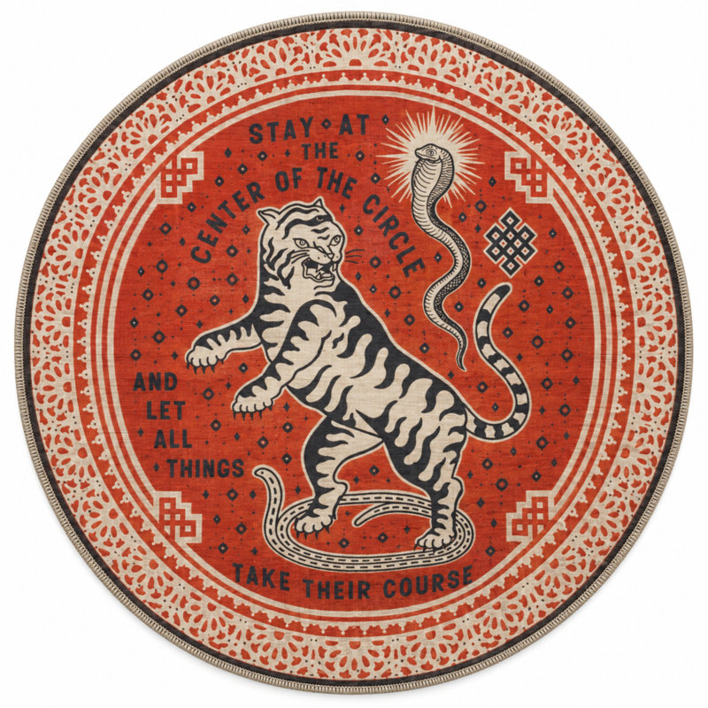 Tapis intérieur / extérieur lavable Yae, Rond 5 pi