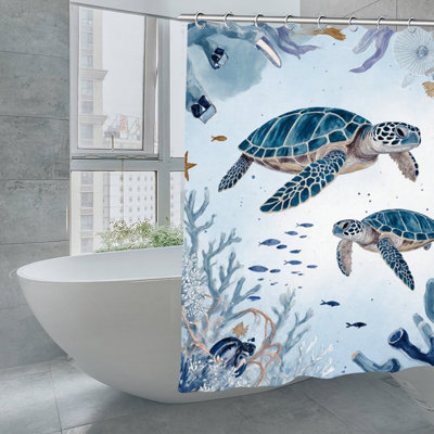 Rideaux de douche Ocean Turtle Coral, 71 x 71
