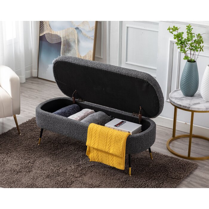 Everly Quinn Kadarrius Faux Fur Upholstered Storage Bench & Reviews ...