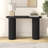 Isa 55" Wide Oval Fluted Console Table in Black Grain-889932974