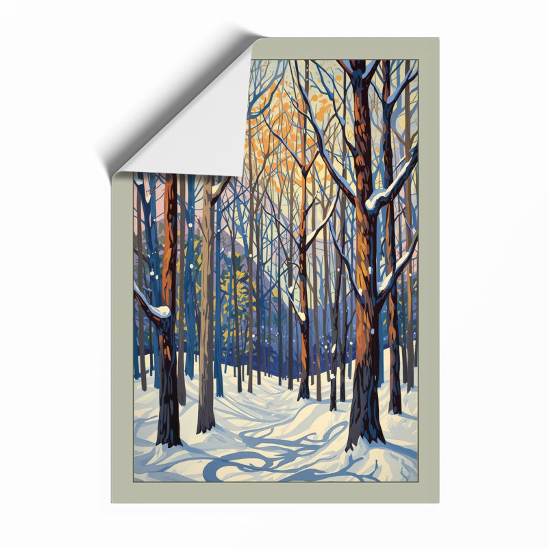Winter Path Scandinavian - Framed Print, A3 - 42.0 x 29.7 cm, Unframed