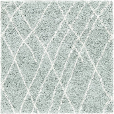  Tapis géométrique vert sauge