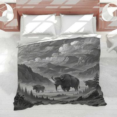 Majestic Bison Landscape Comforter