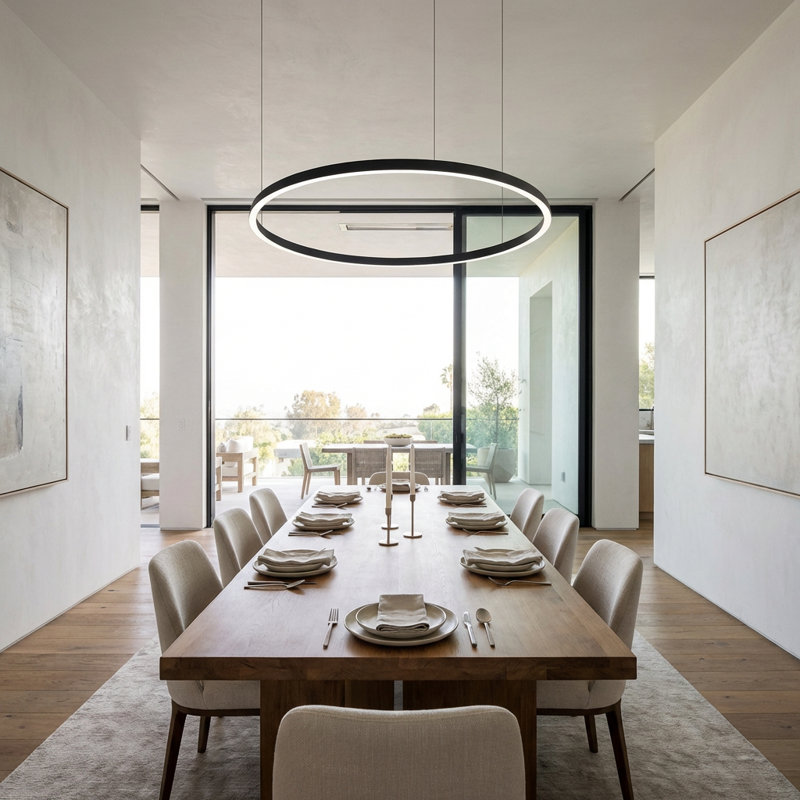 Circular 2 - Light Chandelier, Black, 3000K, Black