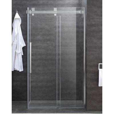 1200mm W x 2000mm H Single Added Frameless Shower Door with Clear Glass