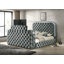 Eastern Bed w/LED, Fireplace & TV Stand, Upholstery Velvet-722017383-717628114