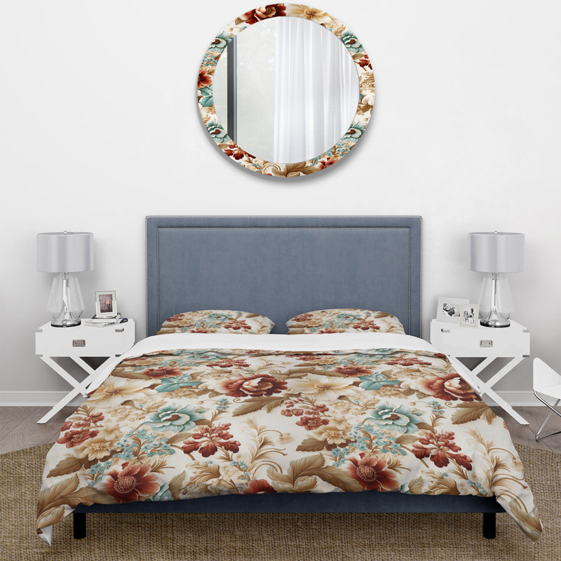 Ensemble de housse de couette Rustic Victorian Brocade Victorian, Housse de couette pour grand lit et 2 taies décor