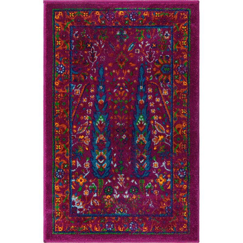 Floral Indoor Rug, Rectangle 2' x 3'