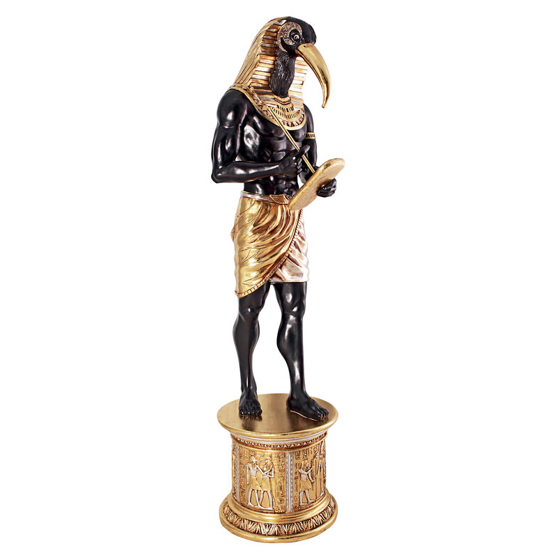 Statue égyptienne grand chef Thoth avec piédestal