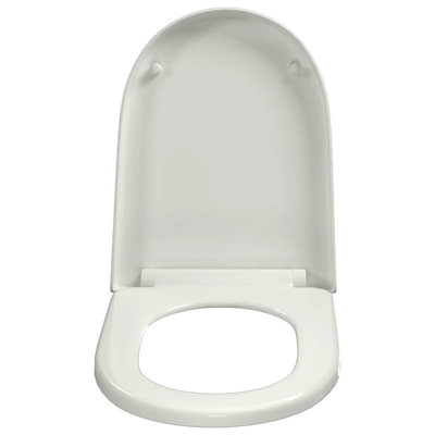 Soft-Close Toilet Seat White Square Quick-Release Design Easy-Clean Durable Bathroom Toilet Seat