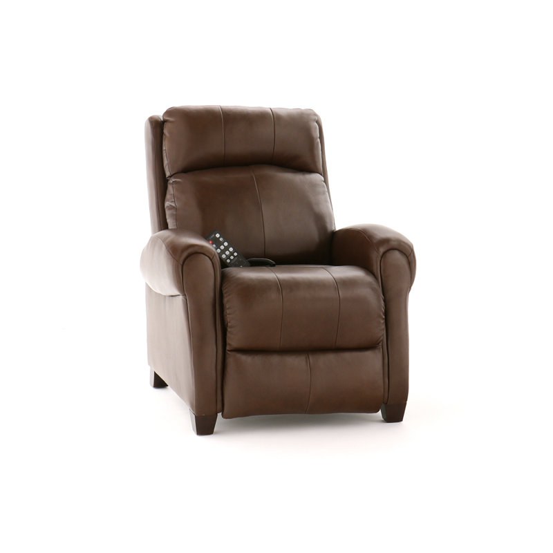 Fauteuil de massage inclinable et chauffant en cuir véritable Saturn