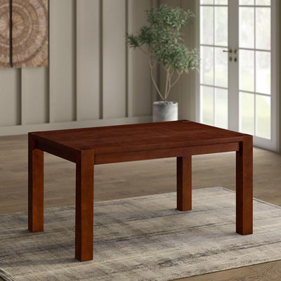 Table de salle à manger de style campagne moderne de 55 pouces, table de salle à manger rectangulaire pour la salle à manger, mobilier de salon, assemblage sans effort, noyer foncé